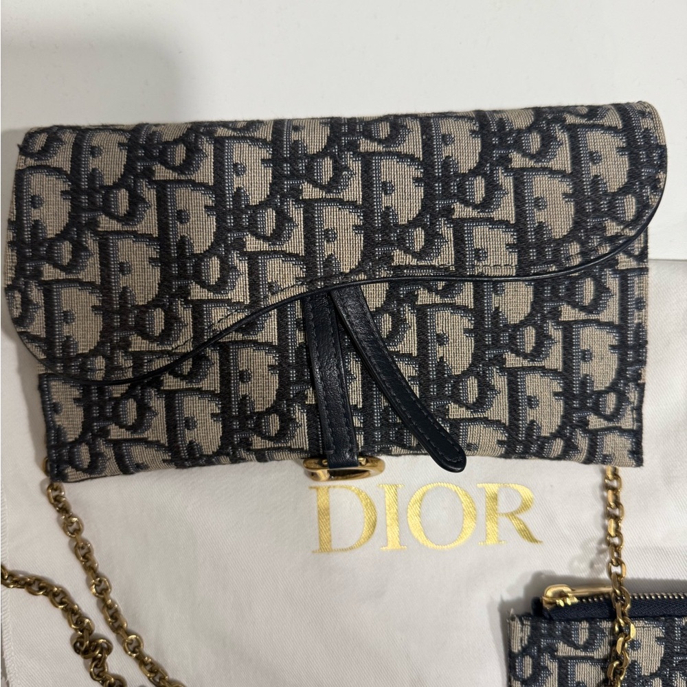 Dior Black and Cream Clutch with Signature Style
